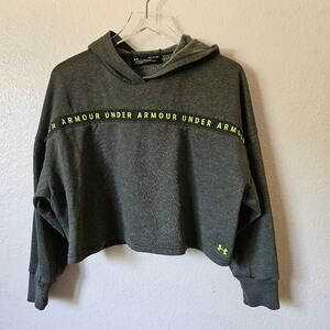 Under Armour Cropped Top Long Sleeve Sweater Small Green